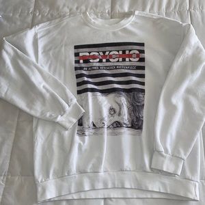 White psycho crewneck